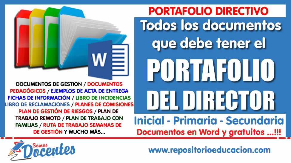 PORTAFOLIO DIRECTIVO Modelos de todos los documentos que debe tener el